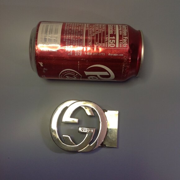 Gucci Silver BELT BUCKLE Men's Chrome / Rhodium Plated Interlocking "Gs" - Picture 9 of 11